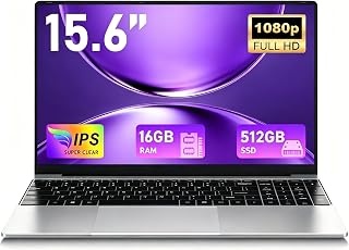 FUNYET 2026 Pc Portatile 15.6 Pollici 16GB RAM 2*DDR3 512GB SSD, Processore M3-6Y30 Laptop, Fino a 2,2GHz, Win 11 Noteboo…
