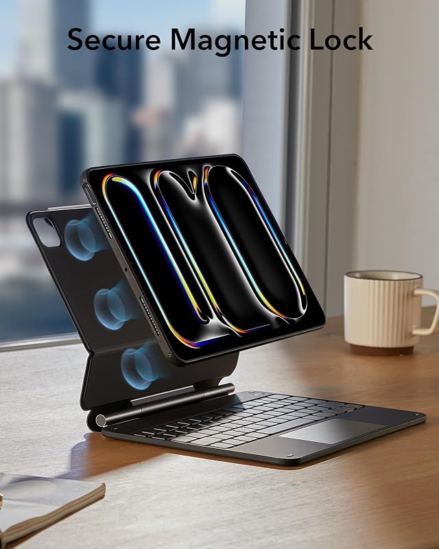 ESR iPad Pro 11 inch (M5/M4) Billentyűzetes Tok Mágneses Állvánnyal, Fekete