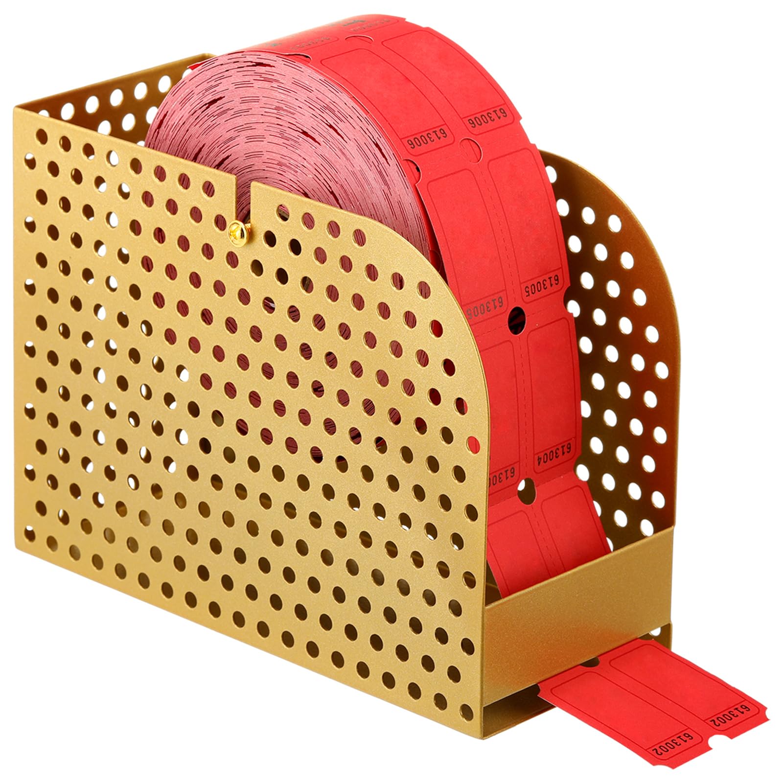 MorningRo Raffle Ticket Holder Metal Raffle Ticket Dispenser Spinner Cage Drum for Roll Events Entry Reward Fundraiser Prizes Dispenser(Gold)