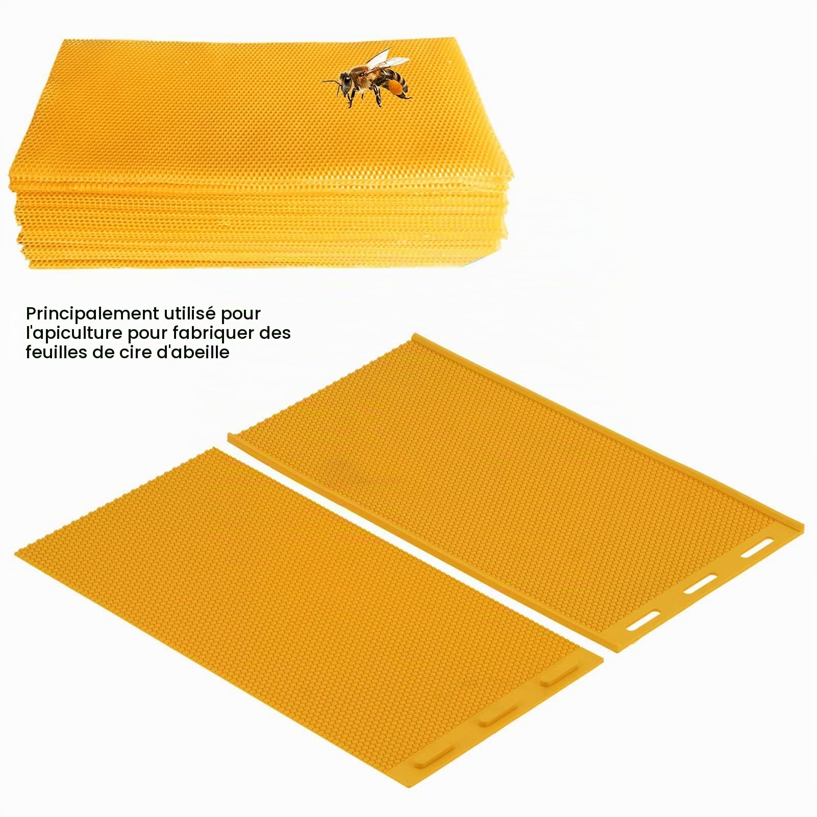 2 Pièces Moule de Feuille de Presse de Cire d'abeille, Moule de Feuille de Cire d'abeille de 5,4 Mm Moule de Cire d'abeille en Silicone Bricolage Feuilles de Base de Cire