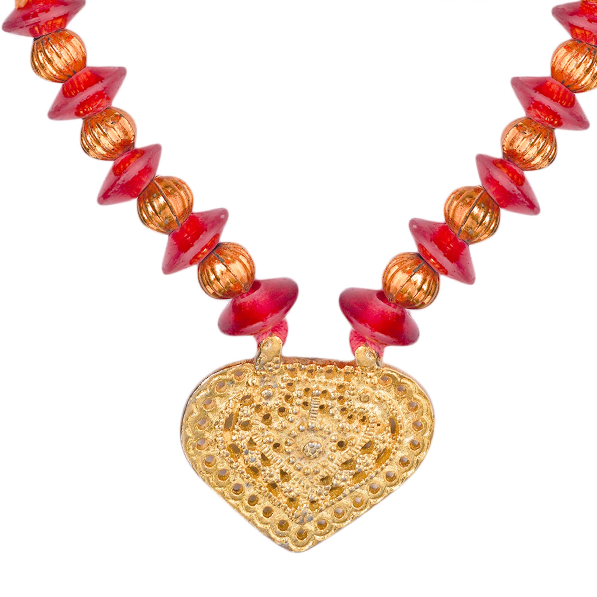 Kaku Fancy Dresses Golden Haar For Girls, Beaded Necklace, Ethnic Theme Costume Accessory For Boys & Girls - Golden