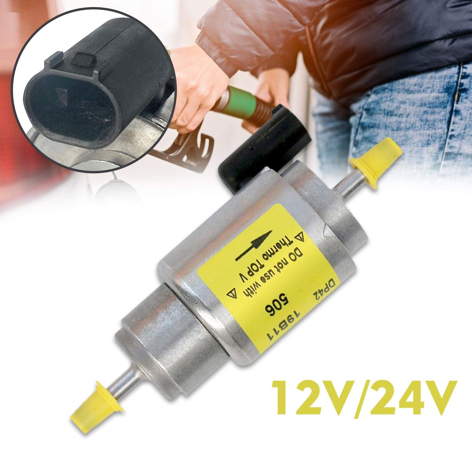Keptfeet Pompa dosatrice a impulsi - Parti del riscaldatore Pompa 'Olio | del preriscaldatore del Motore DP42 | Pompa dosatrice a impulsi 12V/24V Compatibile con riscaldatori ad Ricambi