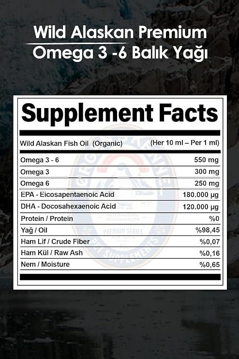 Kedi Ve Köpek Için Doğal Omega 3-6 Wild Alaskan Triple Strength Balık Yağı I Fish Oil