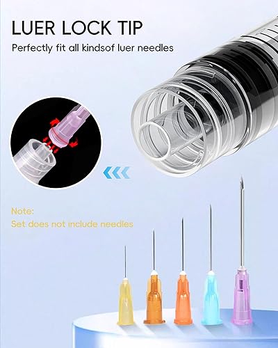 Miniatura 3 de Jeringa Luer Lock de 0.1 fl oz sin aguja, jeringas de plástico de 3 cc, estériles, selladas individualmente, paquete de 30