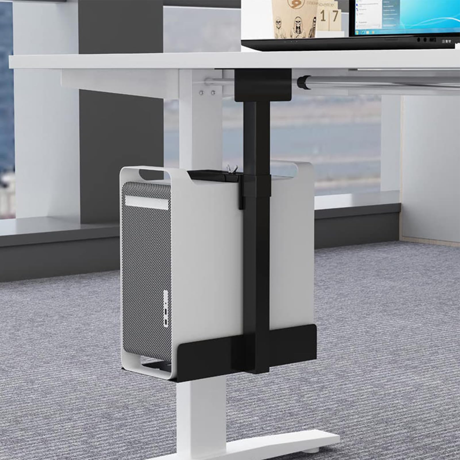 Mount Pc Regolabile Sotto - Porta Della Cpu, Desktop | Supporto Per | Computer Montatori A Parete Con Larghezza E Altezza Flessibili, Supporto Per Lo Spazio Sotto Il Supporto Del Tavolo, Rack Cpu