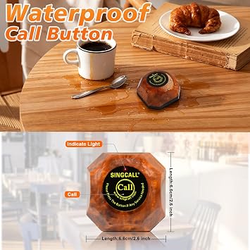 SINGCALL Wireless Restaurant Pager Table Call System, 1 Receiver & 20 Bells