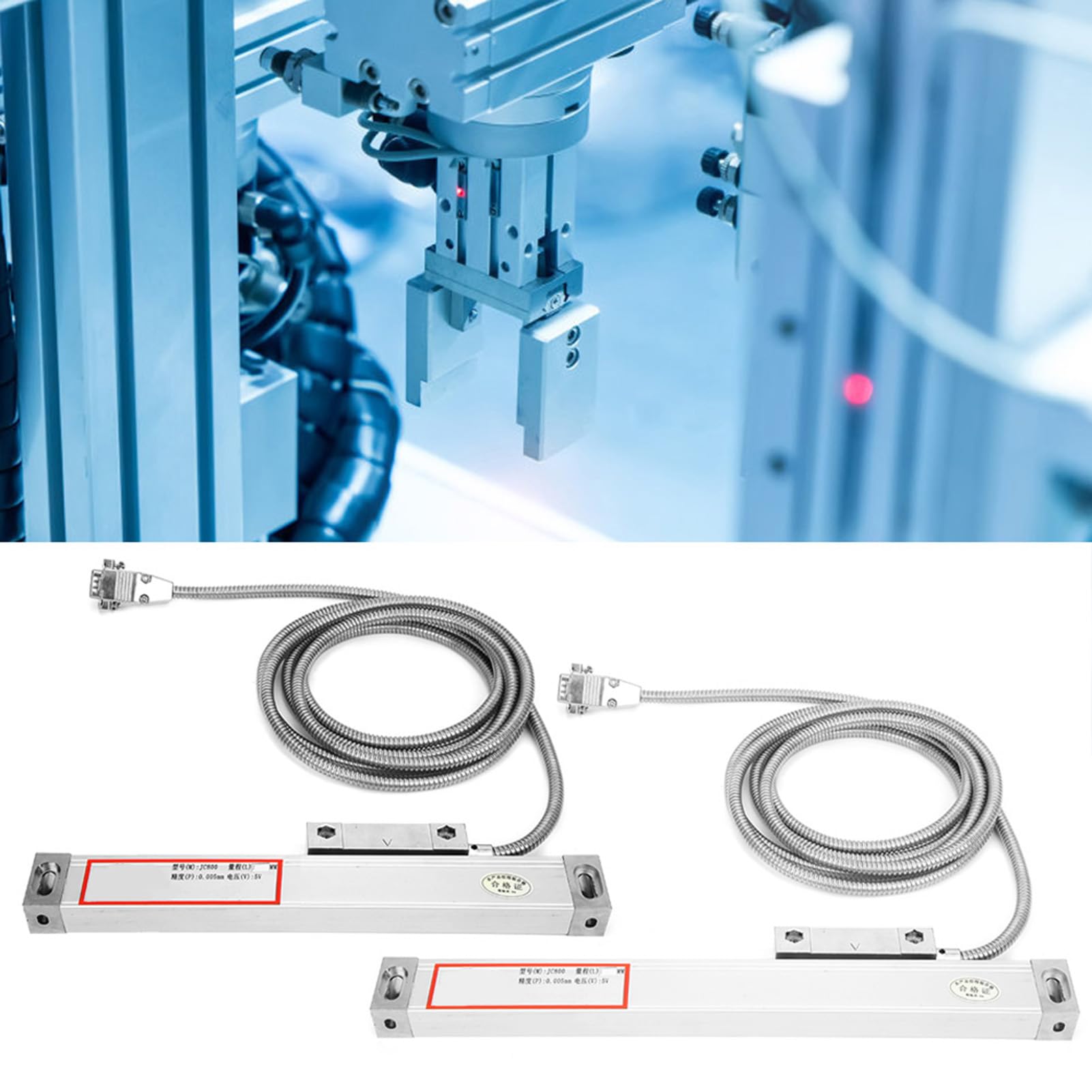 Zerodis Escala Lineal, Escala de Lectura Digital de Aleación de Aluminio 100 Mm 150 Mm, Precisión de ± 5 um Resolución de 5 um, para Usuarios de Fresadoras de Torno JCS800 2AE JCS800 3AE