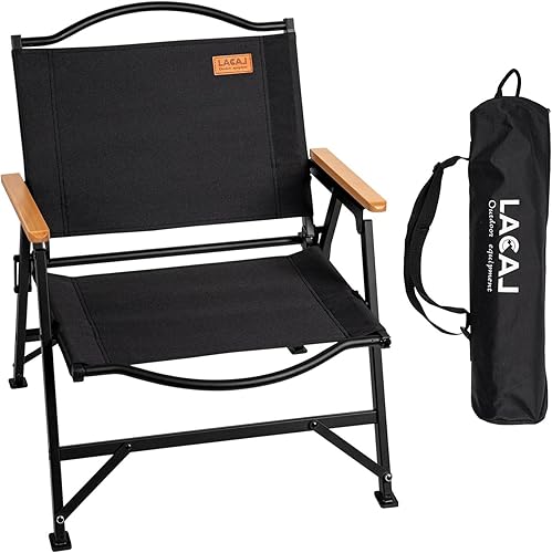 Silla plegable de camping para adultos al aire libre, marco de aleación de aluminio resistente con reposabrazos, cómoda tela Oxford Ripstop, fácil