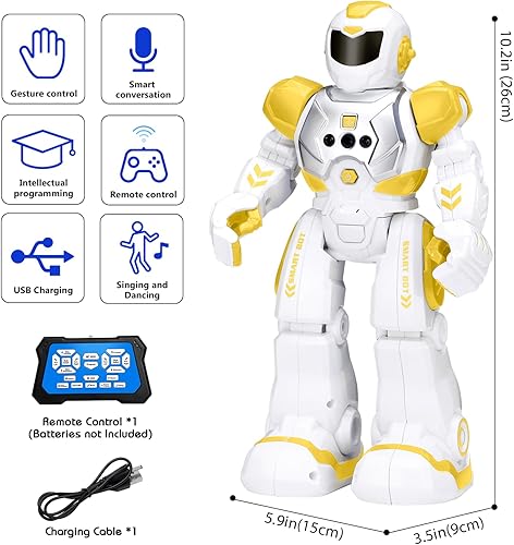 Miniatura 10 de KingsDragon Juguete de robots para niños juguete de detección de gestos de control remoto robot interactivo para caminar cantar regalo de cumpleaños