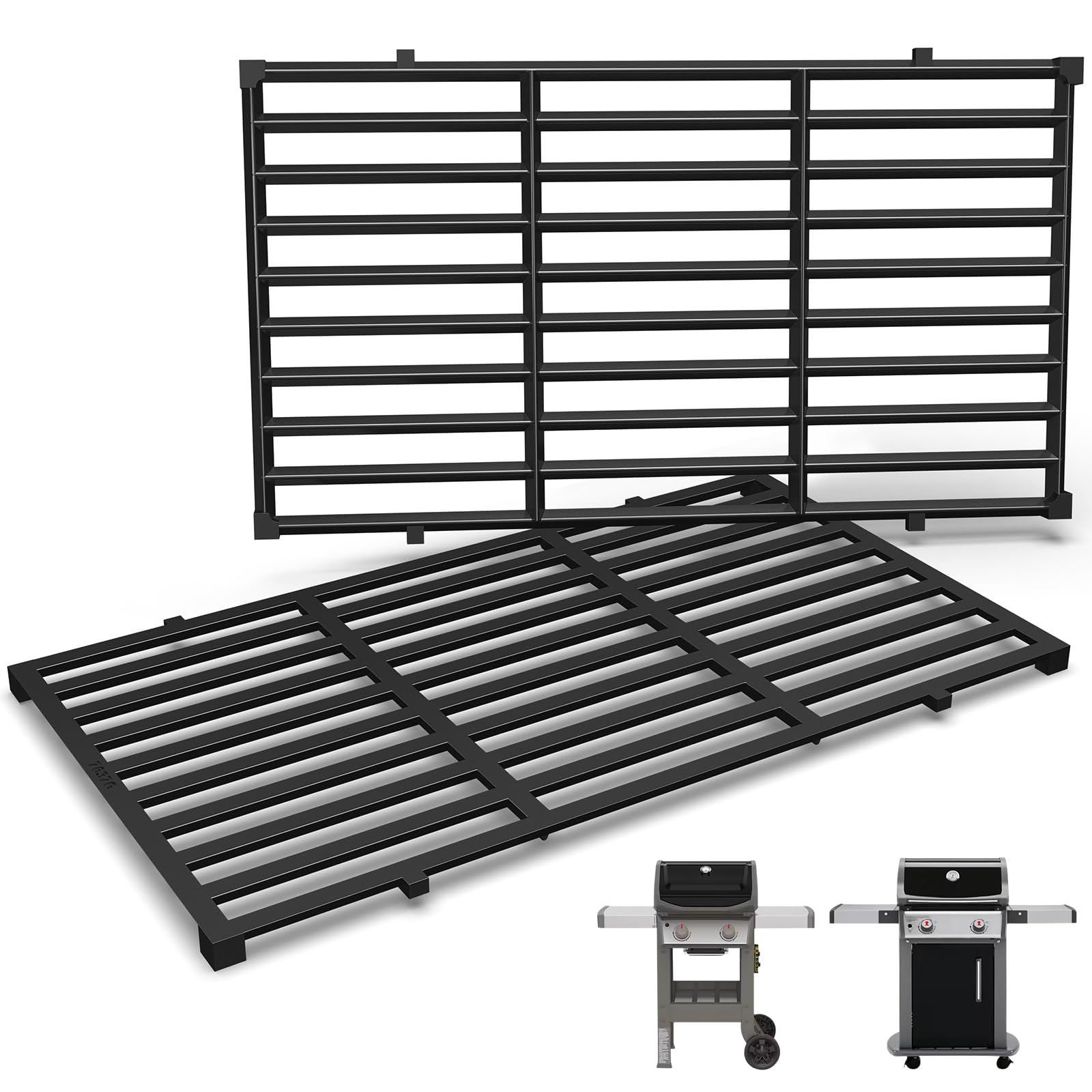 Grill Parts for Weber Spirit E210, Spirit II E210, E/S220, 17.5" Grill Grates for Weber Spirit 200 Series Grills with Front Control, Porcelain Enameled Cast Iron Grate for Weber Spirit 2 E-210, E220