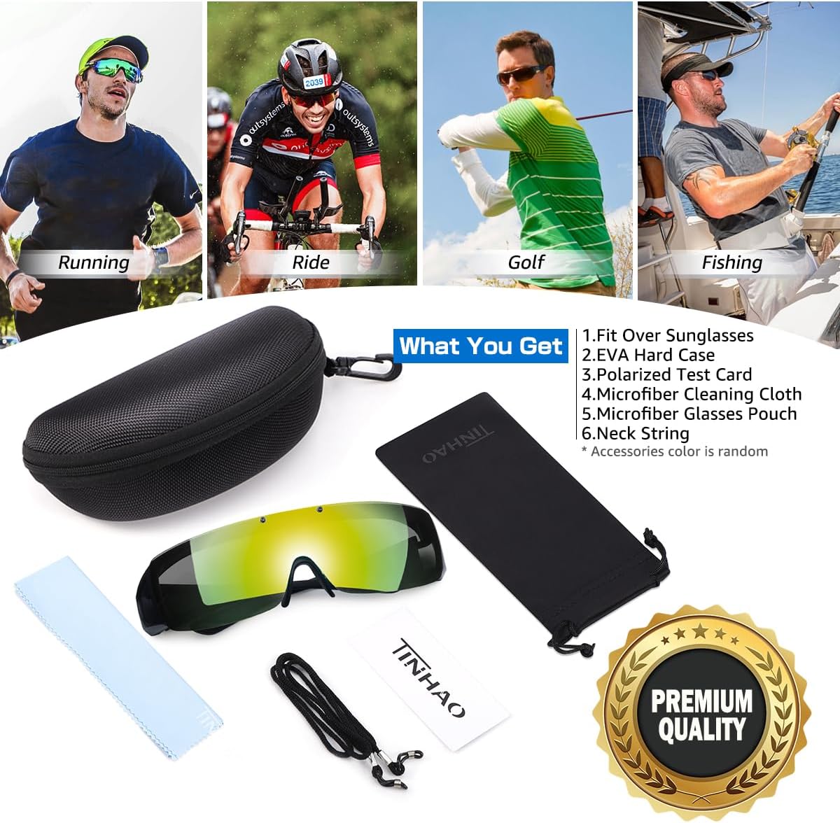 Mens Polarized Flip Up Fitover Sunglasses with Mirrored Lenses - Image 6