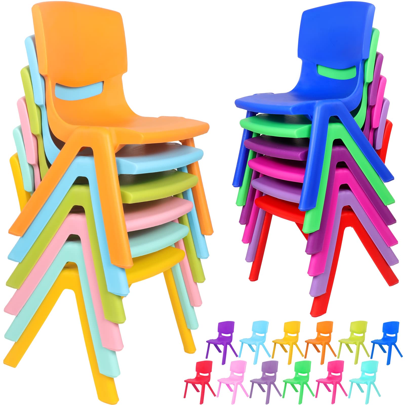 Snapklik.com : 12 Pcs Plastic School Stack Chair, 10 Inch School Chairs ...