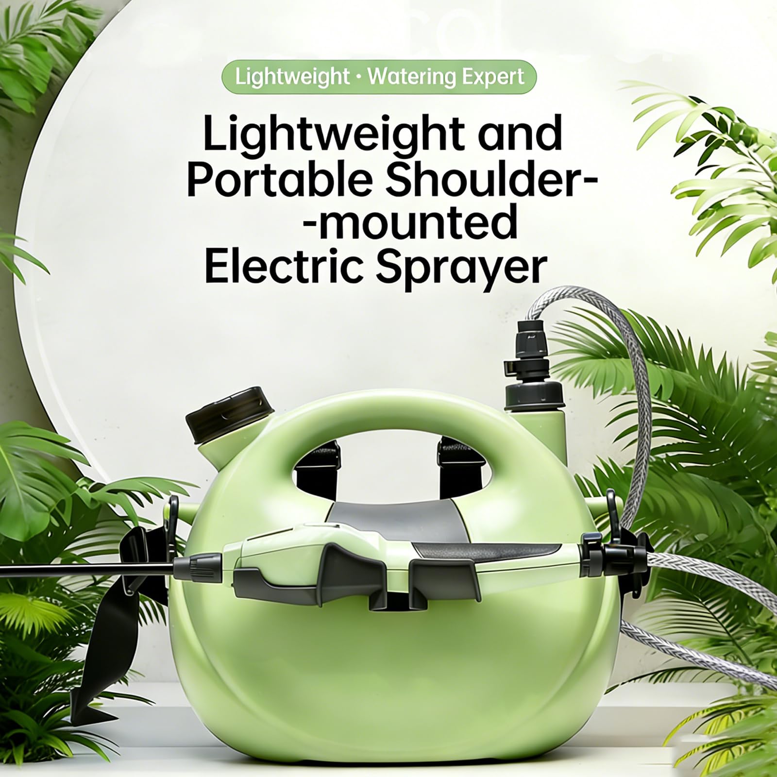 Elektryczny Opryskiwacz Ogrodowy, Plecakowy Aplikator Wody Do Chwastów O Pojemności 5 L Z Akumulatorem I Regulowaną Dyszą, Chowana Lanca, Przenośne Plecakowe Opryskiwacze Do Trawników green