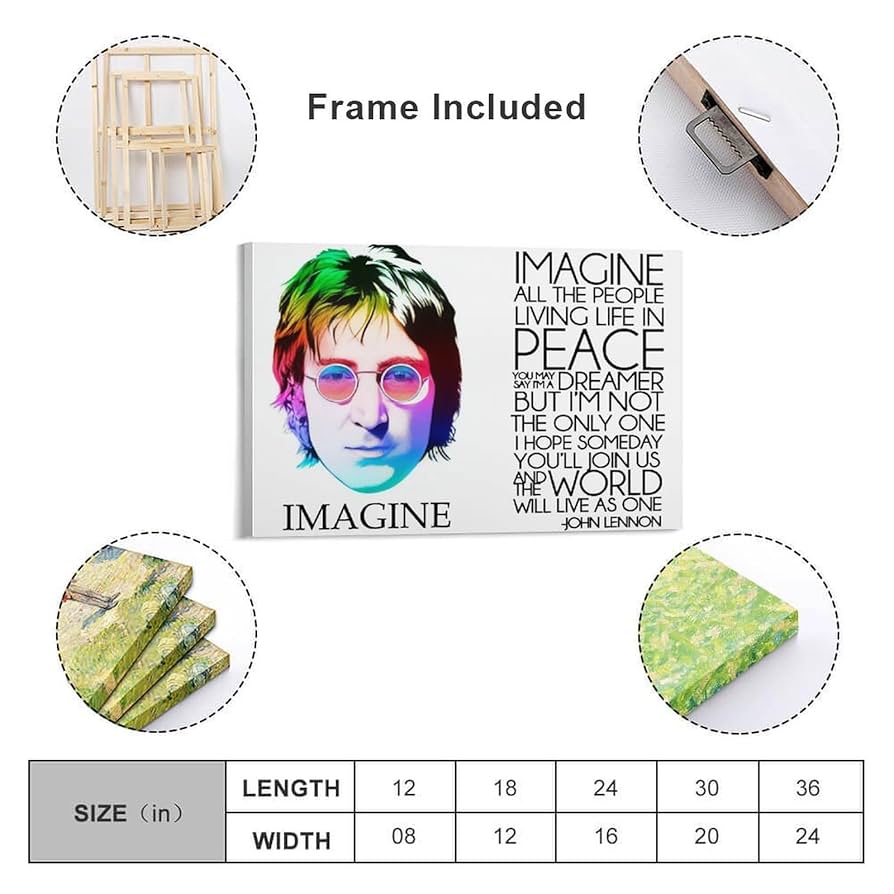 ザ　ビートルズ ジョン・レノン ポスター　額装品 Amazon.co.jp: WOLZ ザ・ビートルズ ジョン・レノン イマジン