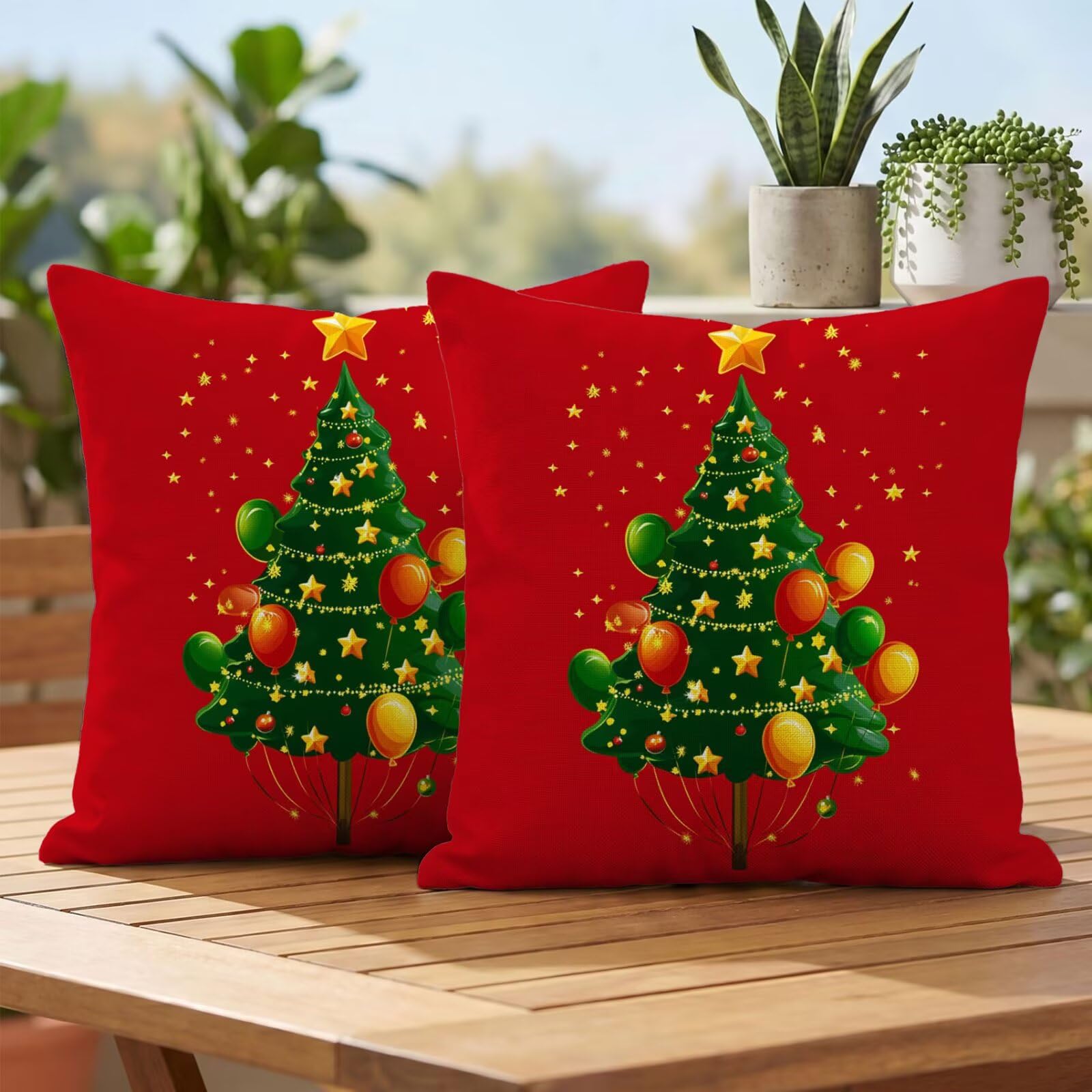 Housses coussin 55x55 cm rouge étanches pour protéger vos assises de jardin