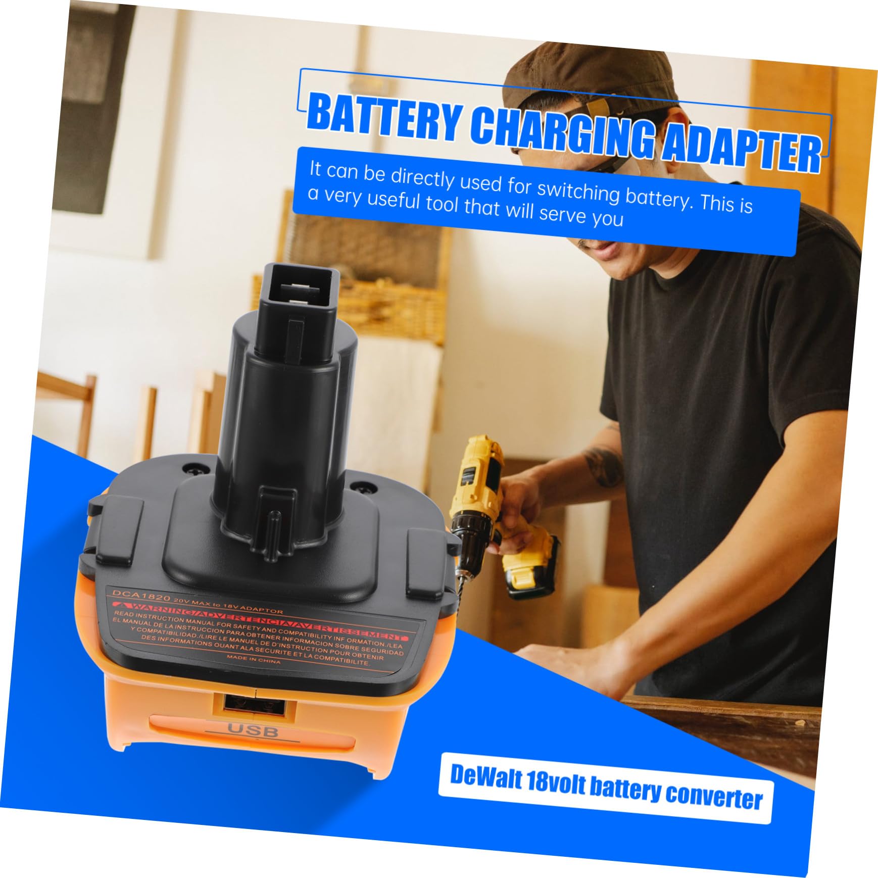 jojofuny Convertidor de Batería Recargable 2 Juegos Adaptador de 18v/20v Abs para Herramientas Eléctricas