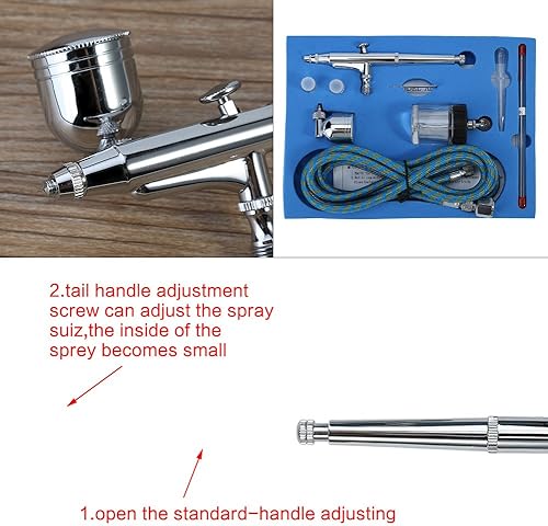 Miniatura 3 de Mini compresor de aerógrafo conjunto pistola de pintura Mini compresor de aire pistola de pulverización para decoración de pasteles