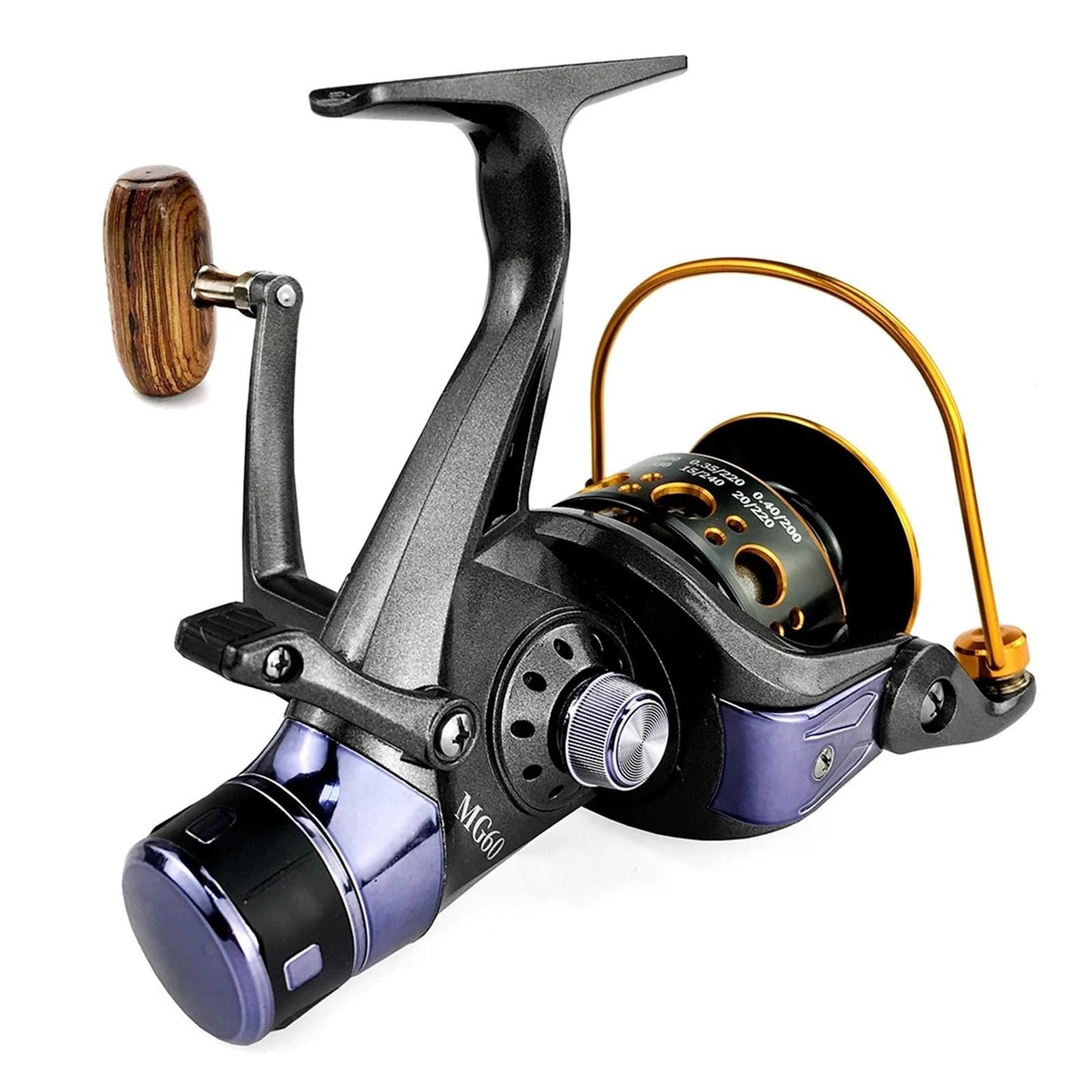 Kołowrotek z podwójnym hamulcem Mocny kołowrotek spinningowy Carretilha De Pesca Molinete Kołowrotki Trolling Accesorios Mar Solidny I Lekki