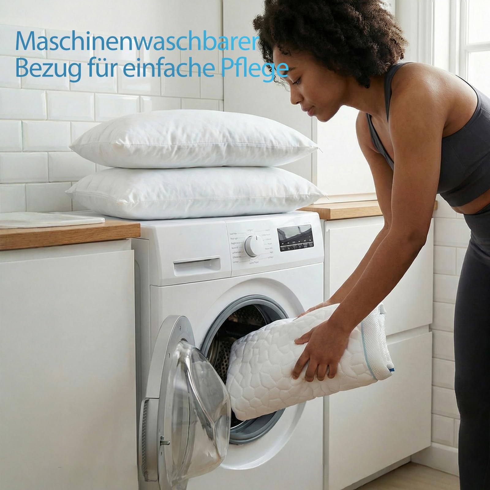 Shredded - Juego de 2 almohadas de espuma viscoelástica, altura ajustable y firmeza ajustable, funda de viscosa de bambú, transpirable y lavable, almohada ergonómica para dormir de lado, espalda y