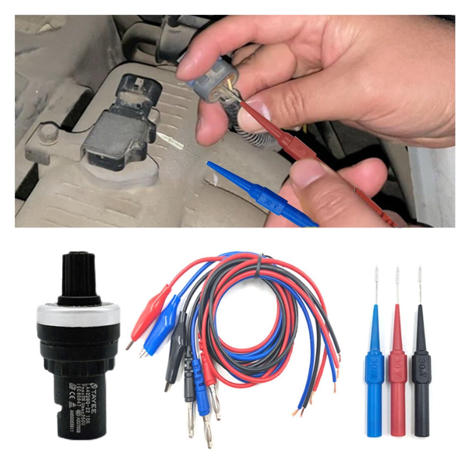 Greluma 1 Stück Analoger Sensortester, Kfz Sensorsimulatortester, Fahrzeugstromkreisdiagnosetool, Signalgenerator mit einstellbarem Widerstand