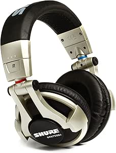 Shure SRH750DJ Professional Quality DJ Headphones - Enhanced Frequency Response Tuned to Deliver High Output Bass with Extended Highs, Padded Ear Cups Swivel 90 Degrees for Easy One-Ear Placement