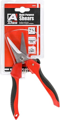 Miniatura 8 de ARES 32005-7 Tijeras multiusos de 12 pulgadas, cuchillas de acero inoxidable de alto carbono finamente dentadas, corta alambre, aislamiento, cable