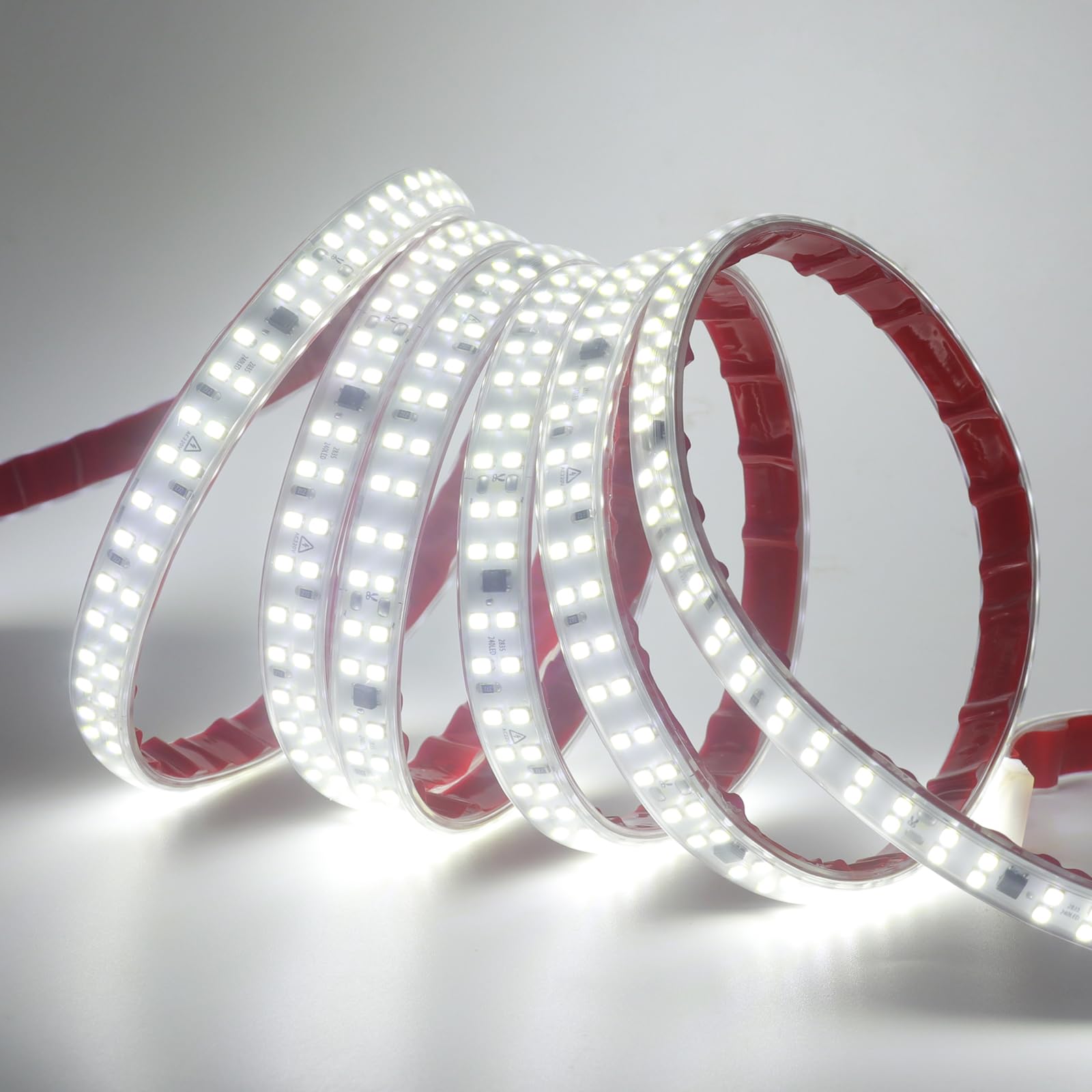 Tira LED 220V con Encendido/Apagado [20m, Blanco 6000-6500K], SMD2835, 240 LEDs/M IP65 Impermeable Flexible Tira LED CRI85+, Cortable 10cm, Decoración DIY para Hogar/Tienda