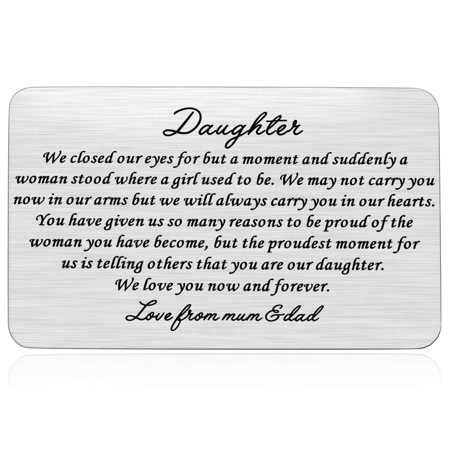 Kvekstio Engraved Wallet Card Wedding Day Gifts for Kids Grandkids, Gifts Idea for Birthday Inspirational Graduation Gift for Her Him