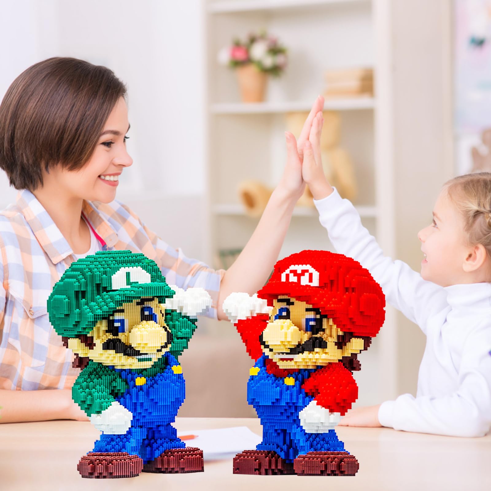 2PCS Diamant Building Blocks, Rot Micro Bausteine, Klassischer Cartoon Dinosaur Mini DIY Gebäude Pädagogisches Spielzeug Spaß Nano Ziegelstein, Angehobene Hand Puppe Nano Micro Blocks(rot+grün