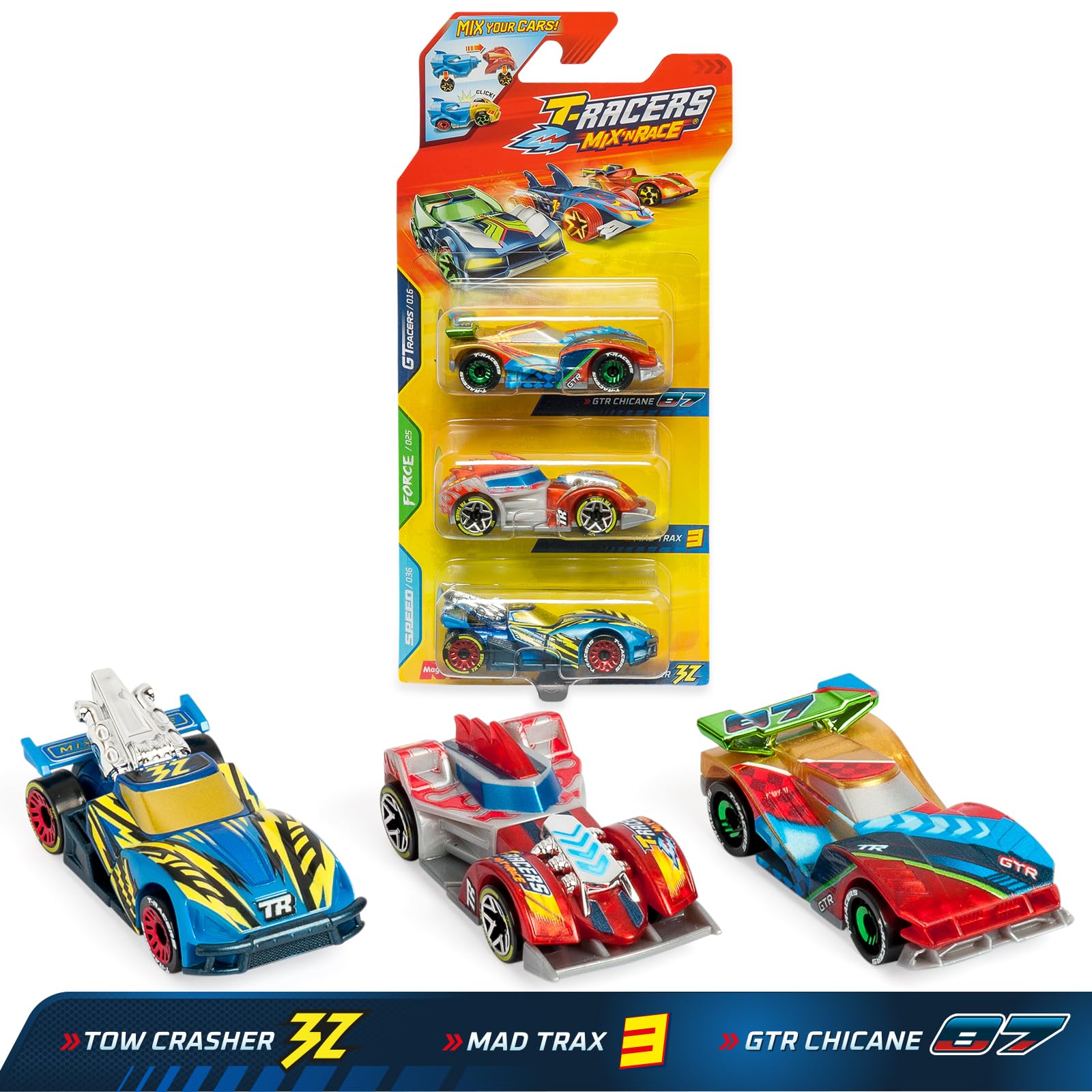 T-RACERS Mix ´N RACE 3 Pack - Pack of 3 collectible cars. Each car can be split in two with interchangeable parts and wheels. Pack 9/12 - Image 2