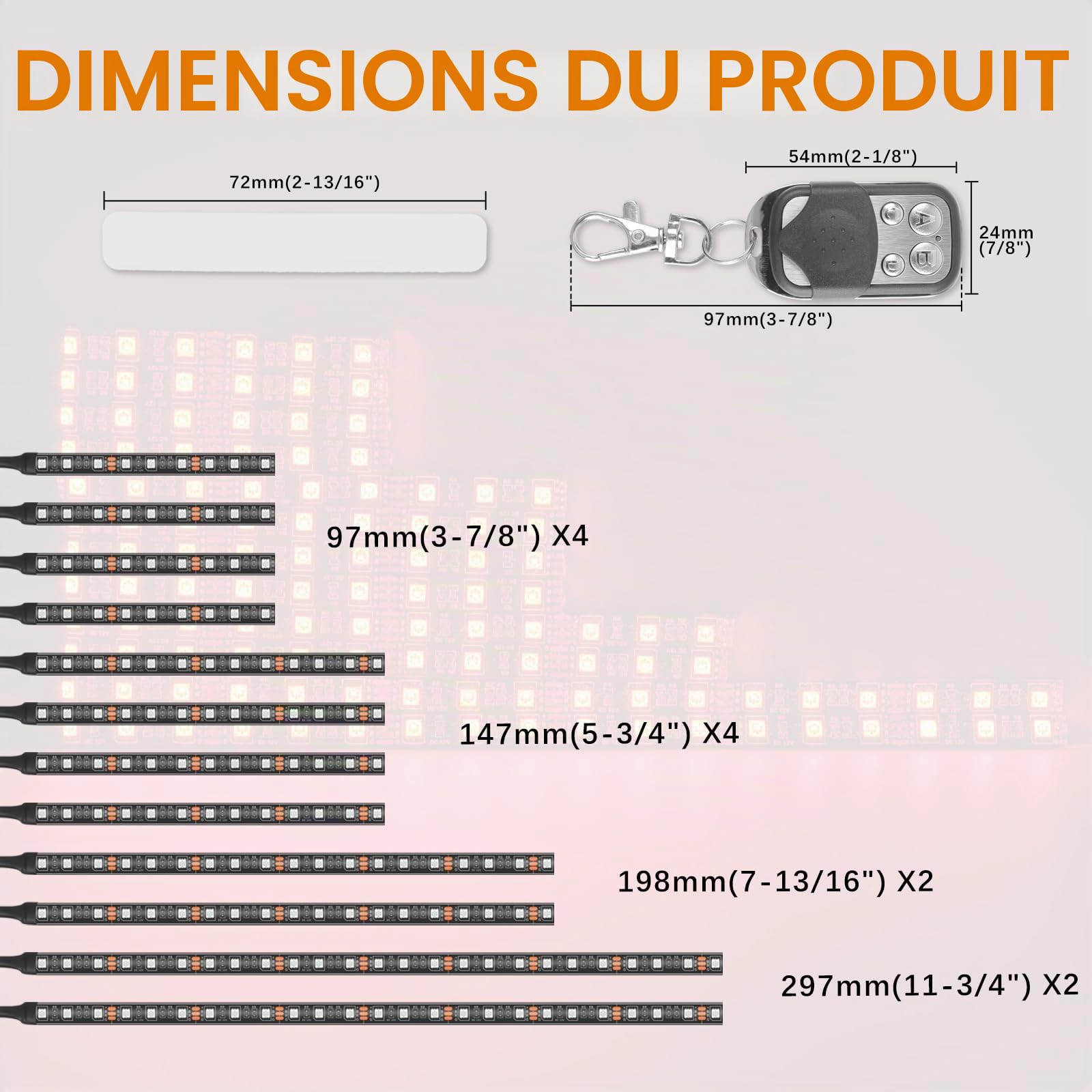 12PCS Lumineuses LED pour Moto Étanches RGB Néons Lumière D'ambiance à Effet de Sol DC 12V avec Application et Télécommande RF Compatible avec Harley Honda Kawasaki Yamaha Quad Moto