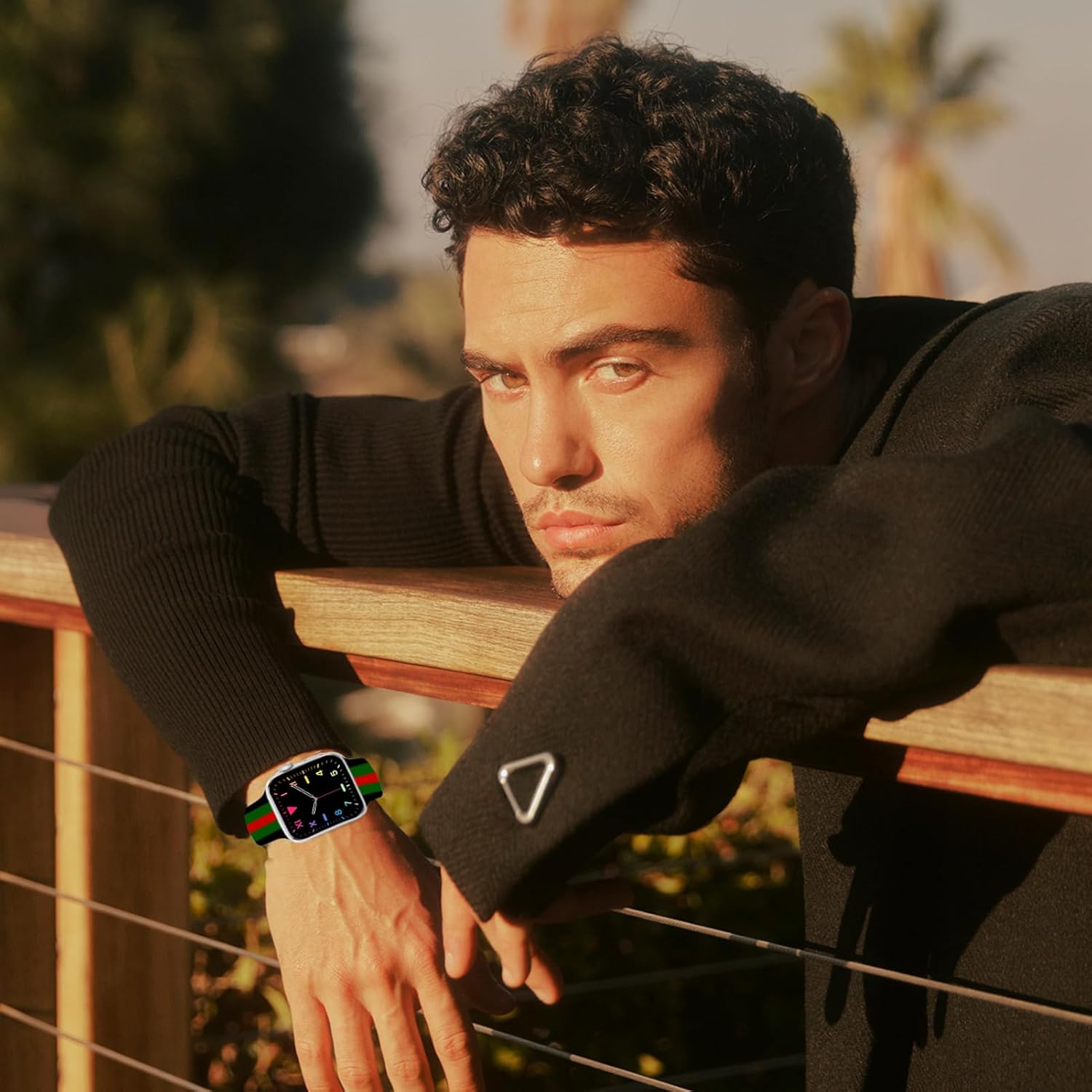 Designer Silicone Band Compatible with Apple Watch Band 46mm 49mm 45mm 44mm 42mm 41mm 40mm 38mm Women Men, Luxury Sporty Soft Wristband for Apple Watch Ultra 2/Iwatch Series 10 9 8 7 SE 6 5 4 3 2 - Image 5