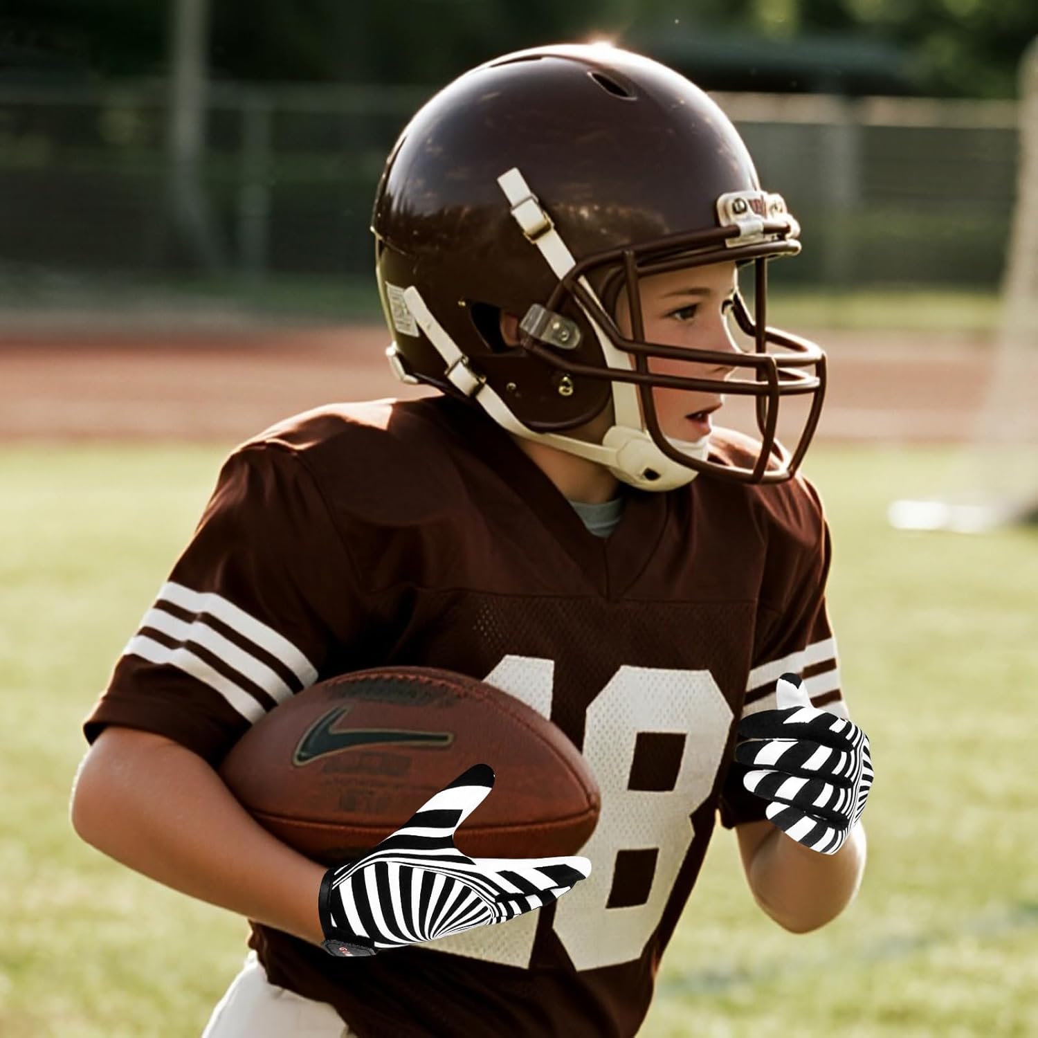 Kids Football Gloves, Youth Football Receiver Gloves Excellent Grip with Sticky Silicone, Anti-Slip Elastic Breathable, Best Gift for Boys Girls - Image 6