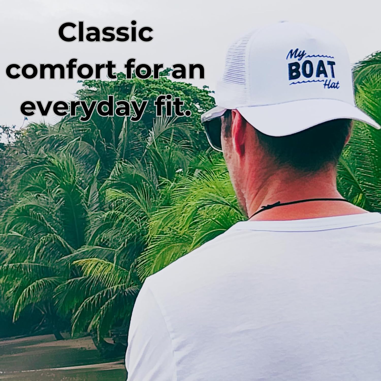 My Boat Hat - Modern Boat Captain Trucker Hat for River, Lake, & Ocean Boaters | Perfect Boating Accessory for Men or Women