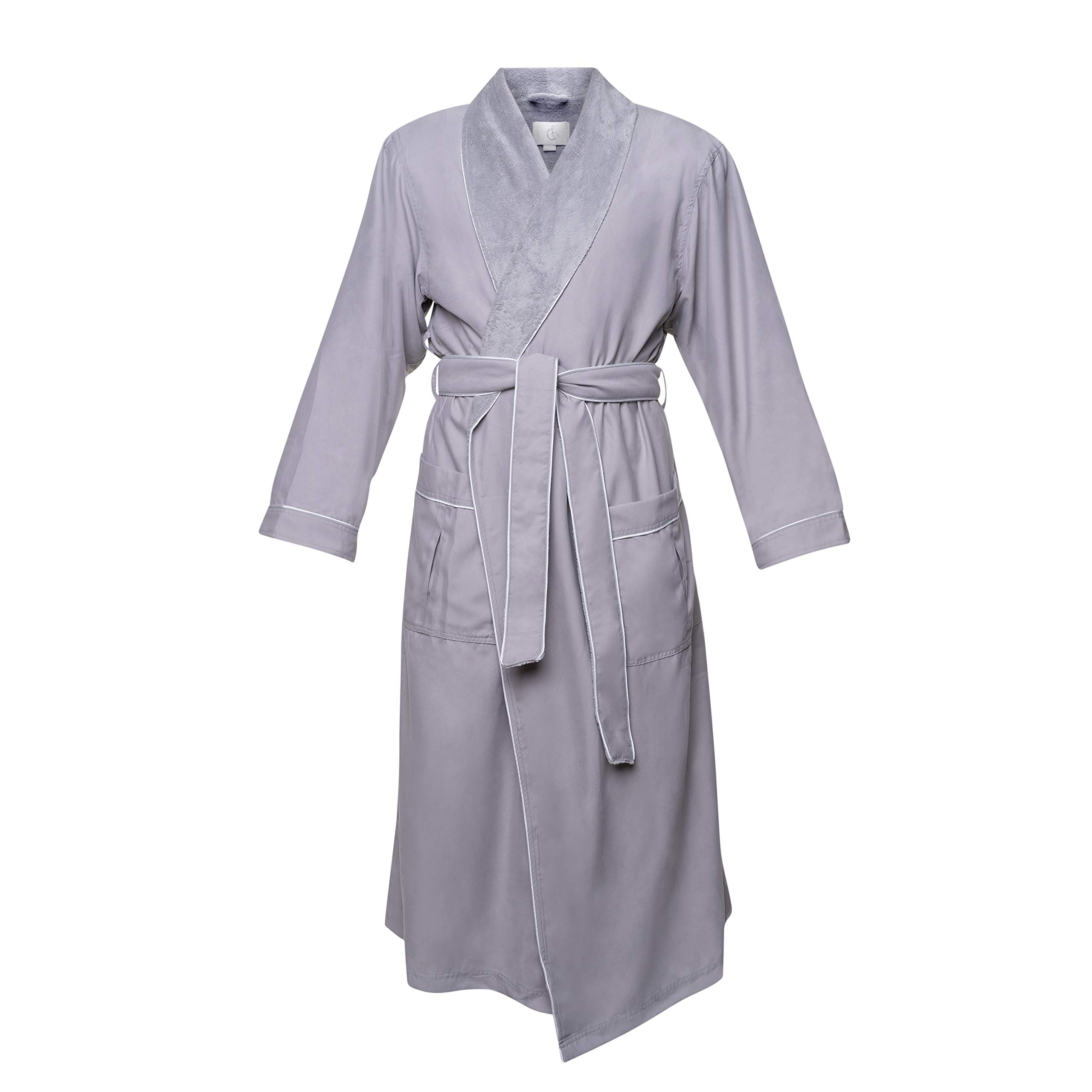 CHADSWORTH HAIG Microfiber Plush Bath Robe with Minx Lining Luxury Spa Hotel Robe for Women Men