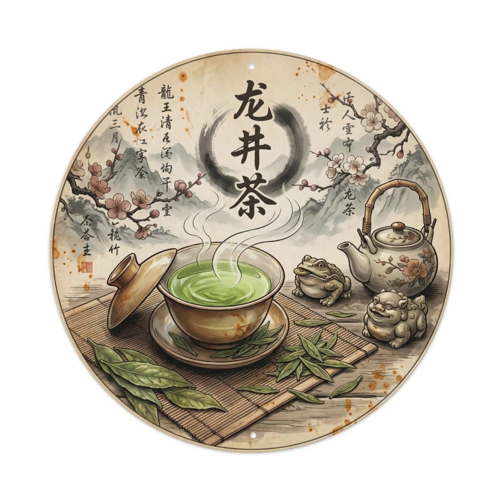 Brew Station Tea Beverage Chinese Culture Nostalgic Metal Tin Sign