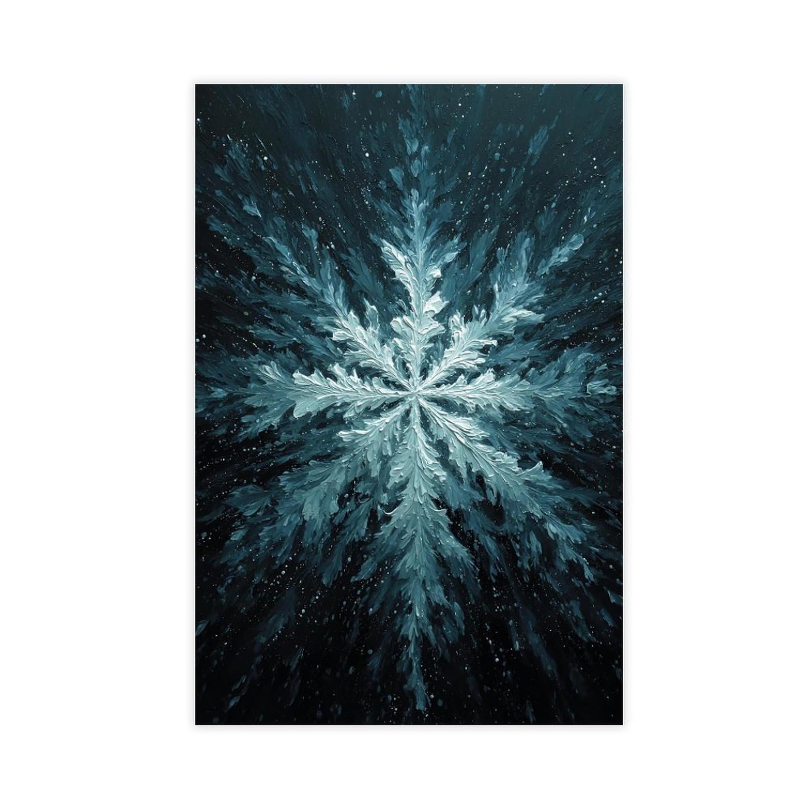 Qnvjqkdsi Unframe Snowflake, Geometric Abstract, Minimalist Art Canvas Poster Bedroom Decor Landscape Office Room Decor Gift 20" L X 30" W