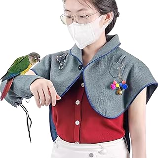 La La PetÂ® Parrot Anti-Scratch Shoulder Protector and Arm Guard Set Parrot Diaper Shawl Bird Poop Shoulder Protector for Cockatiels Conures Parakeets Finches Large