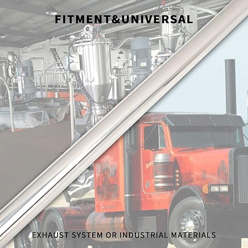 Miniatura 6 de Tubo de tubo de escape recto de 2.5 pulgadas, acero inoxidable T304, ajuste universal, 48 pulgadas4 pies de longitud, tubo recto de mandril de 2.5