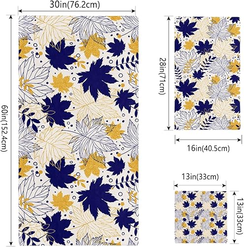 Miniatura 4 de Juego de 3 toallas de baño, toallas de ducha grandes de otoño para baño, de secado rápido, altamente absorbentes, toallas de piscina, gimnasio, spa,