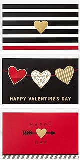 Hallmark Mini Valentines Day Cards Assortment, 18 Cards with Envelopes (Foil Hearts) Galentines Day Cards Pack