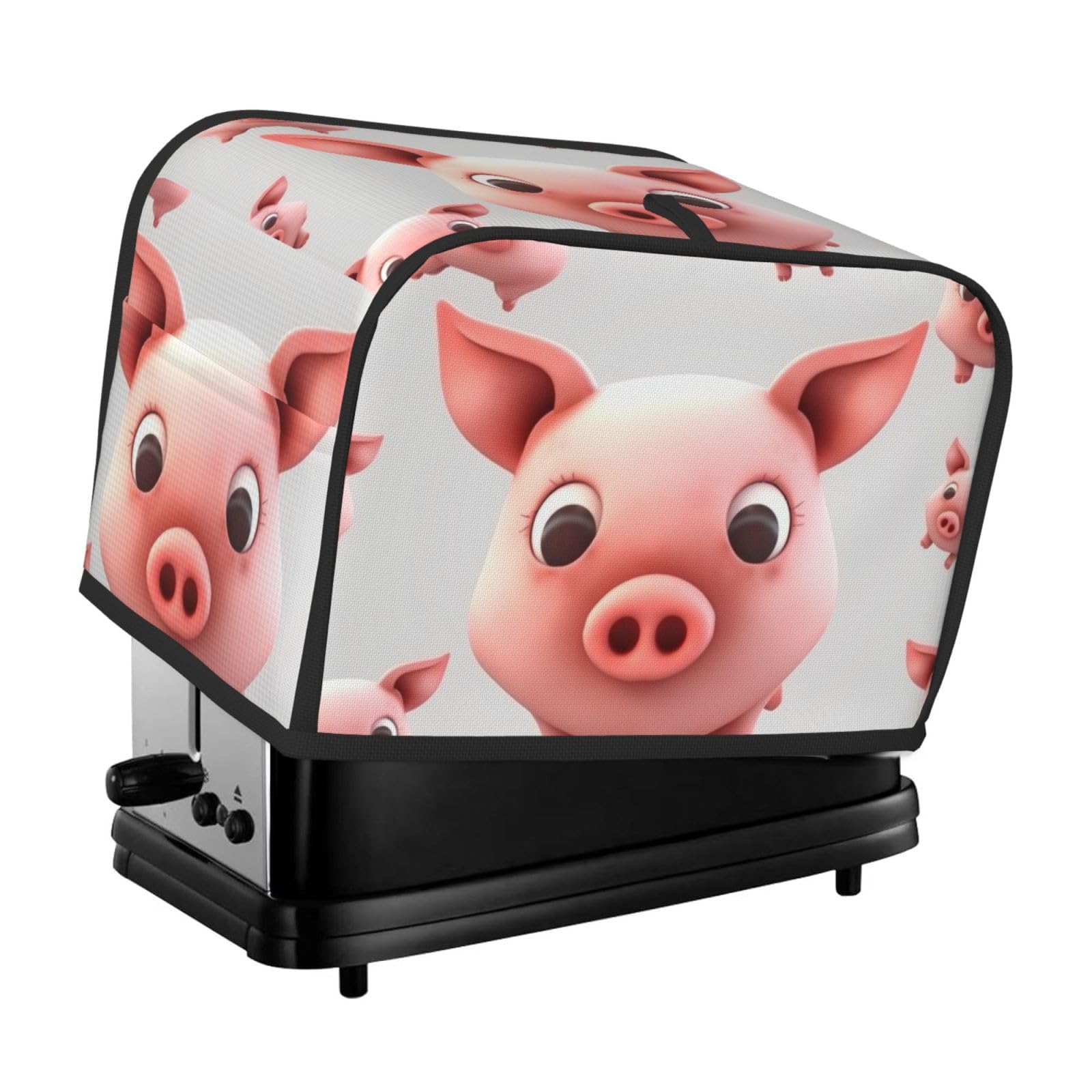 Fodpand Black Toaster Covers 2 Slice Smiling Bread Machine Cover Quilted Toaster Dustproof Cover Washable Appliance Cover Bread Maker Protective For Kitchen Small Appliance