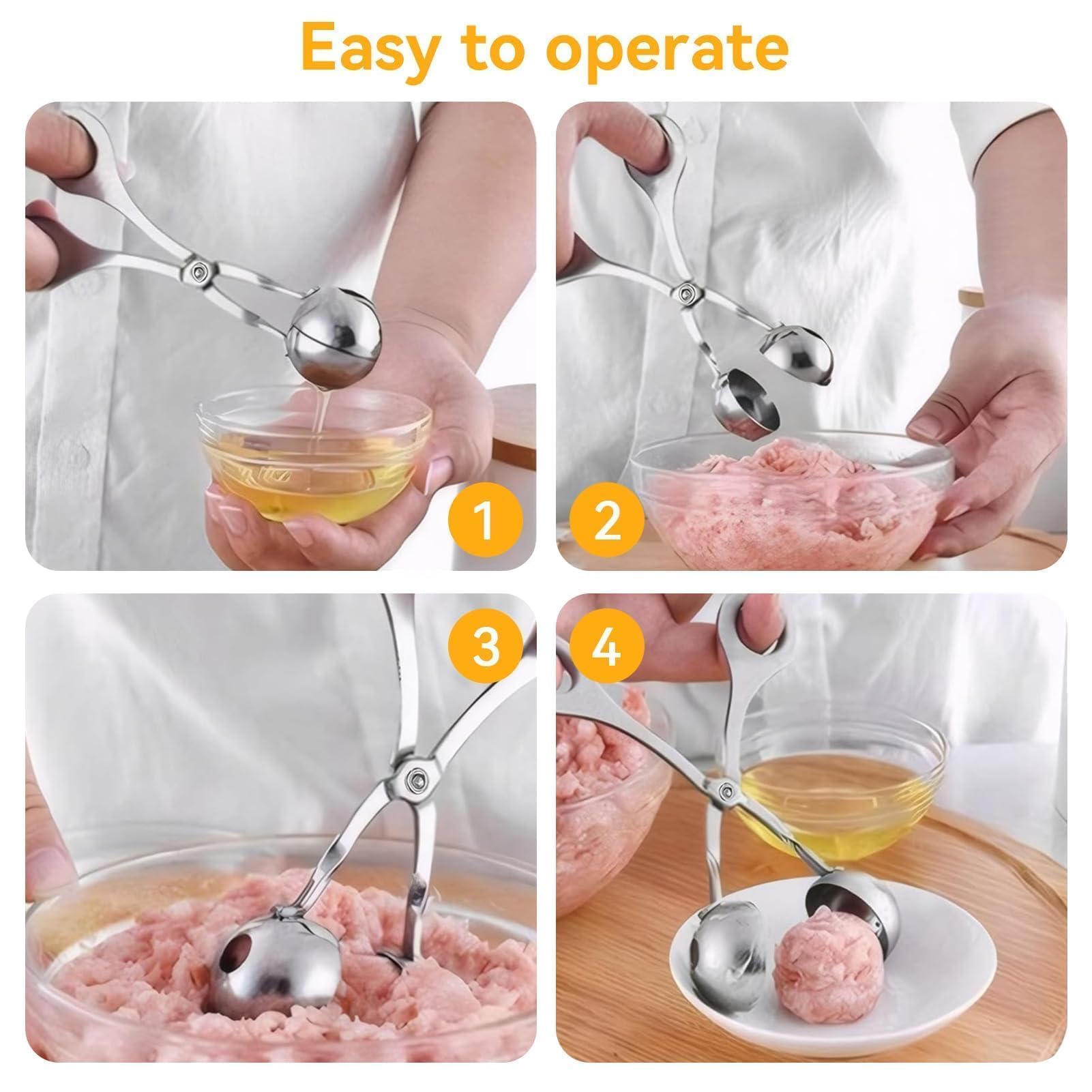 2 Boulettes De Viande Antiadhésives Cuillères à Boulettes Antiadhésives