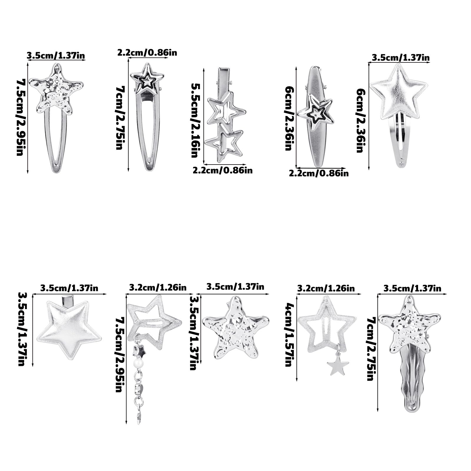lasuroa 18pcs Y2K Star Hair Clips - Image 2