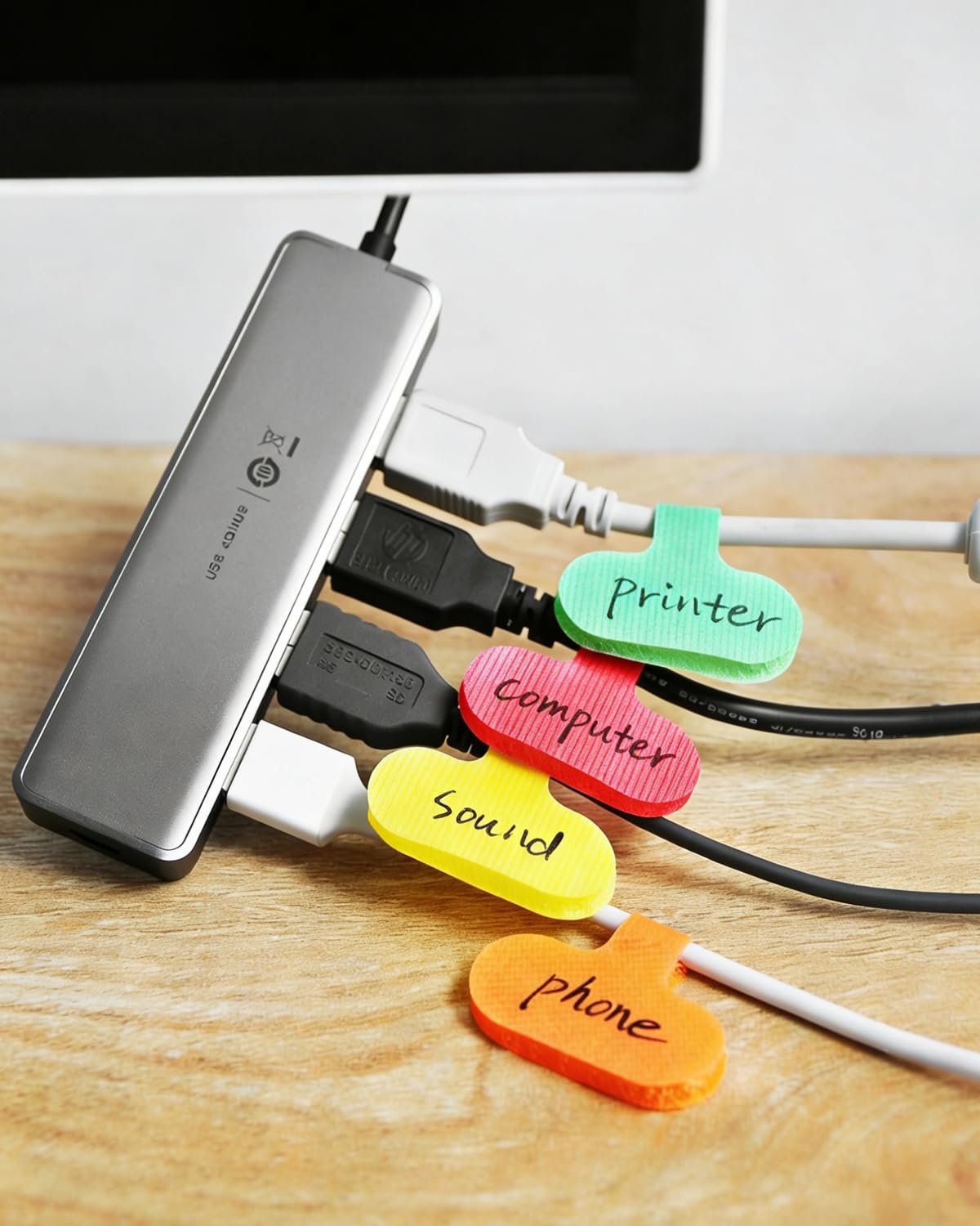 Computer Wire Labels Snapklik.com : 32 Pcs Cable Labels, Multi-Color Write On Cord Wire ...