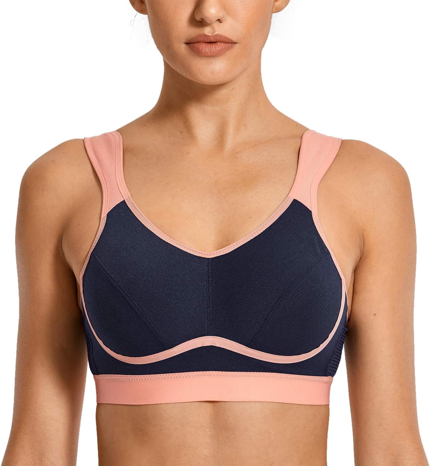 SYROKAN Women's High Impact Support Wirefree Bounce Control Plus Size Workout Sports Bra