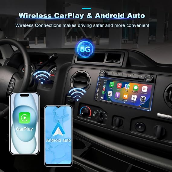 6.9'' Wireless Single Din Car Stereo with Apple Carplay