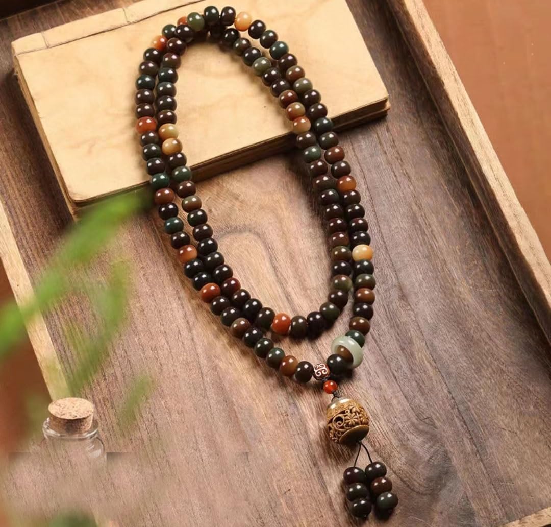Ozdoby Bransoletki z koralików, różańce, 108 koralików buddy na sznurku Bodhi, bransoletki z wieloma pętelkami, koraliki buddy-dziecko Bodhi do jogi buddyjska modlitwa różańcowa biżuteria z kamieni