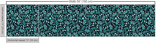 Vista 615 de Lunarable The Yard, tela azul real de The Yard, patrón de cerámica inspirado en el Medio Oriente estilo marroquí, estampado oriental, tela de satén