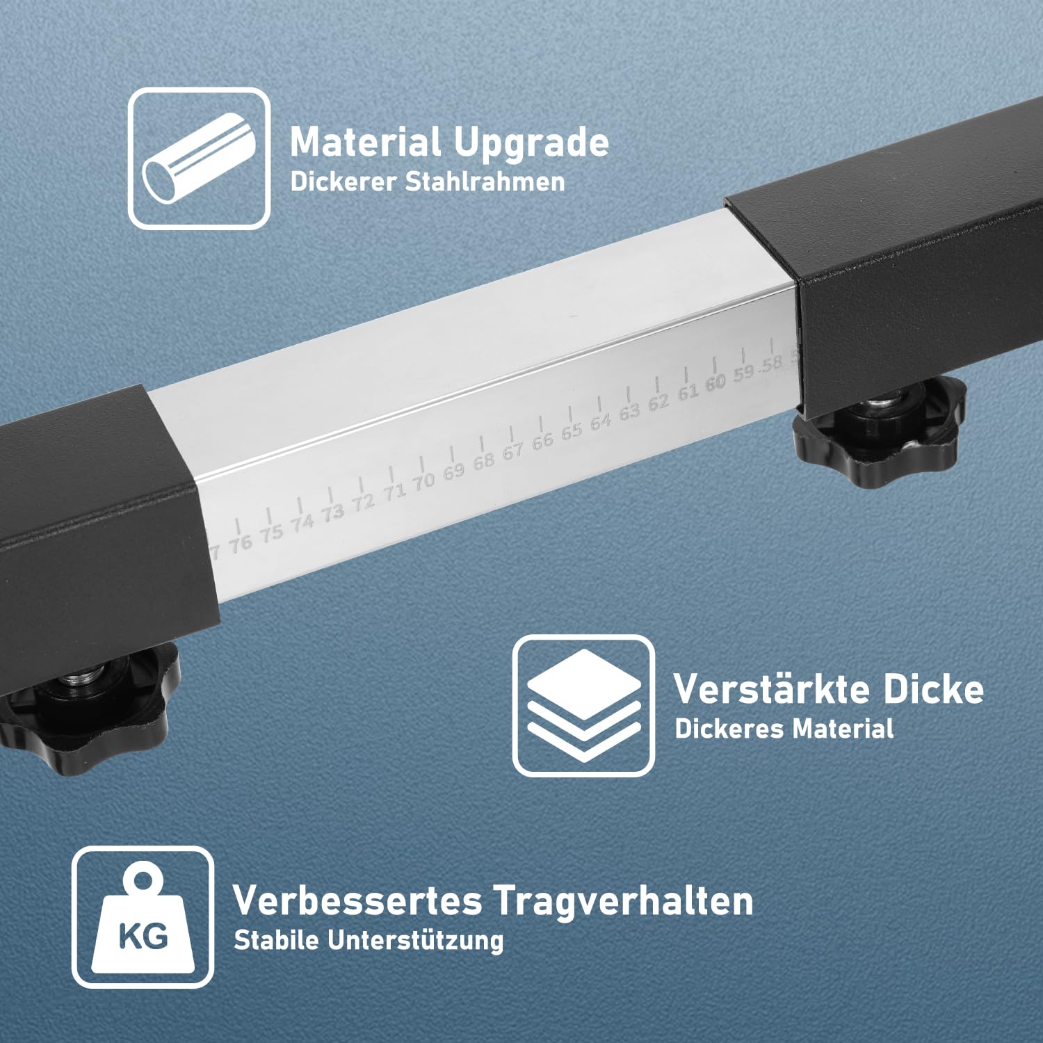 Fiqops waschmaschinen untergestell, Verstellbare Rostfreier Waschmaschine Untergestell 50-80cm,waschmaschine untergestell mit Einstellen der Skala,Untergestell für waschmaschine,Schwarz